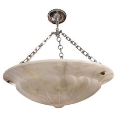 Carved Alabaster Pendant Light