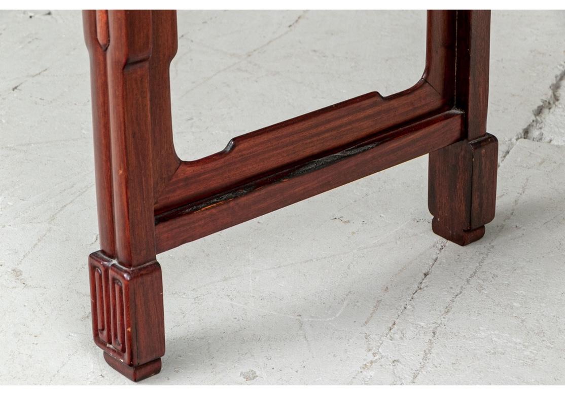 Carved Altar Style Red Mahogany Console Table For Sale 3
