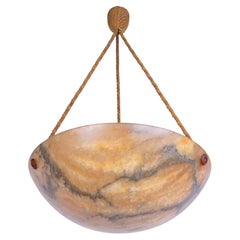 Art Carved Amber Alabaster Art Deco Ceiling Light Chandelier