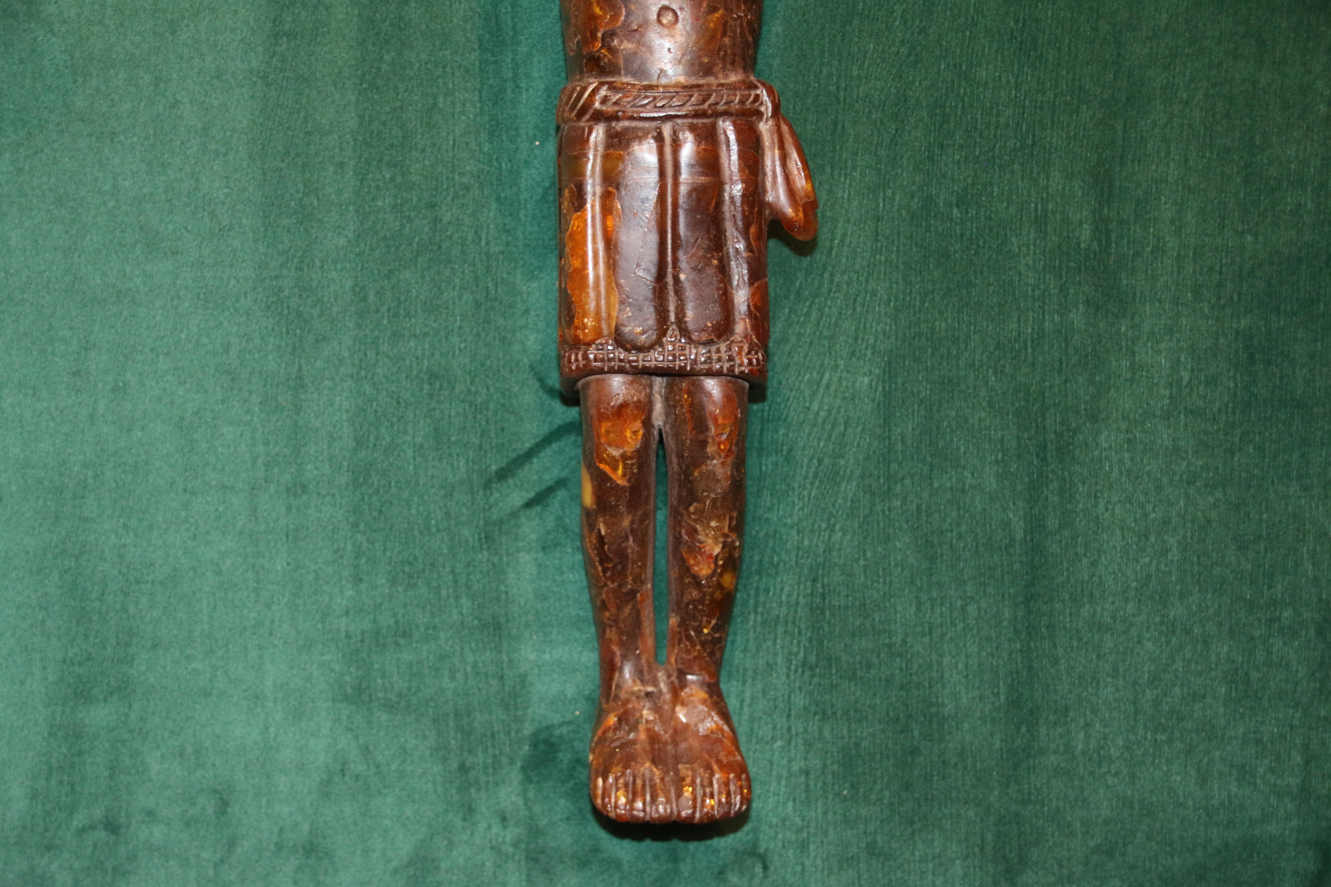 German Carved Amber Figure of Christ For Sale