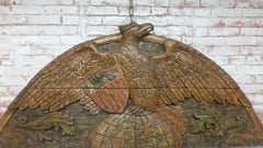 Vintage Carved American Eagle Sitting atop World Plague