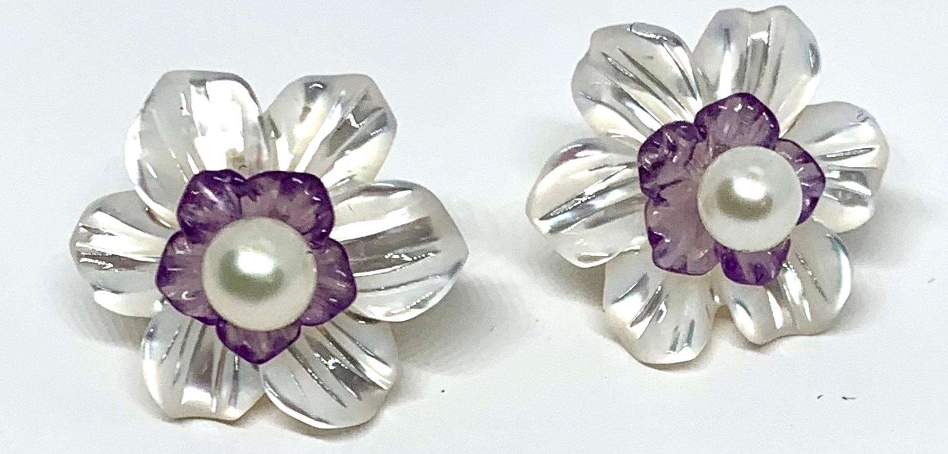 carved mother of pearl earrings