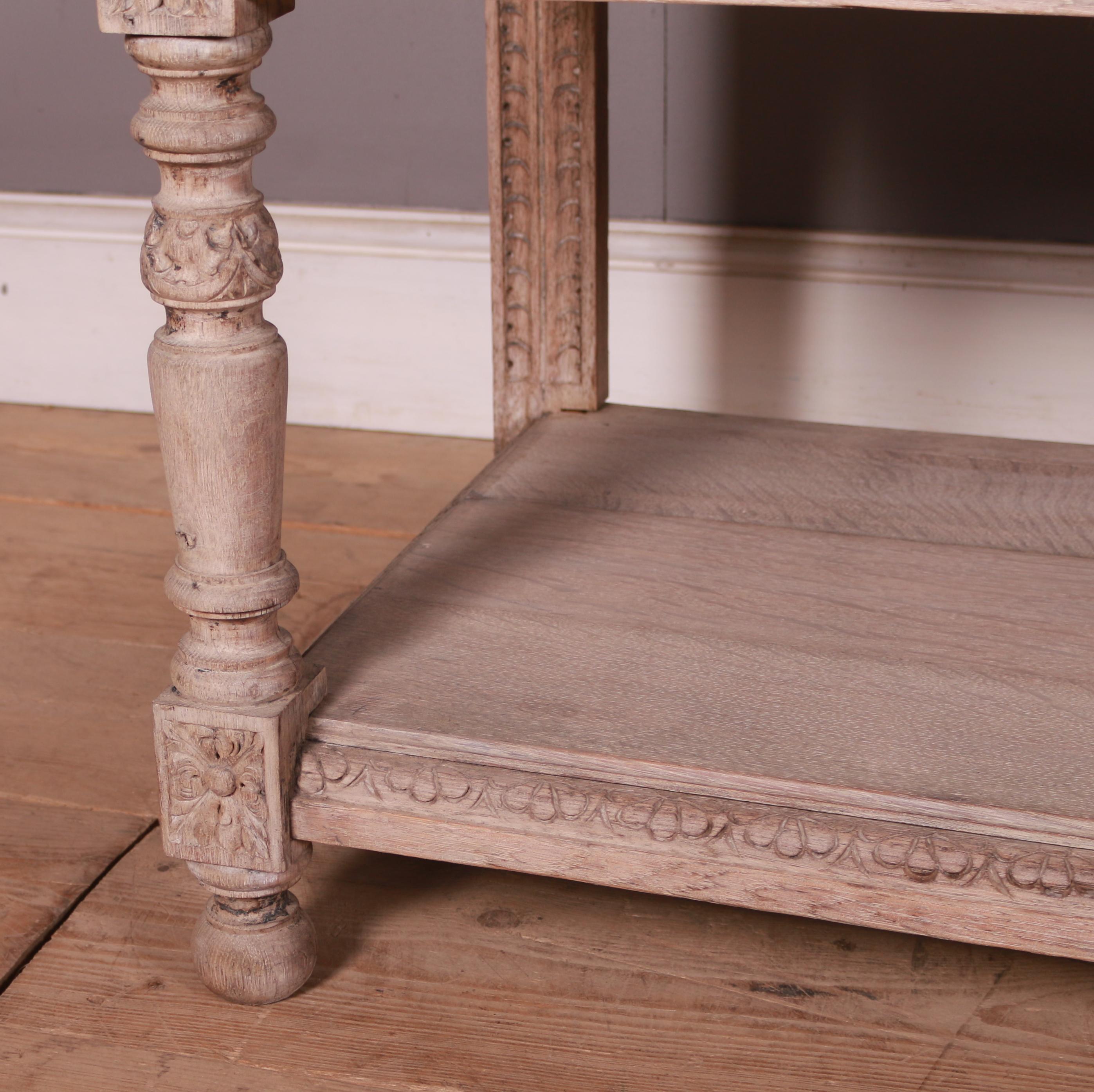 Carved and Bleached Oak English Buffet 1