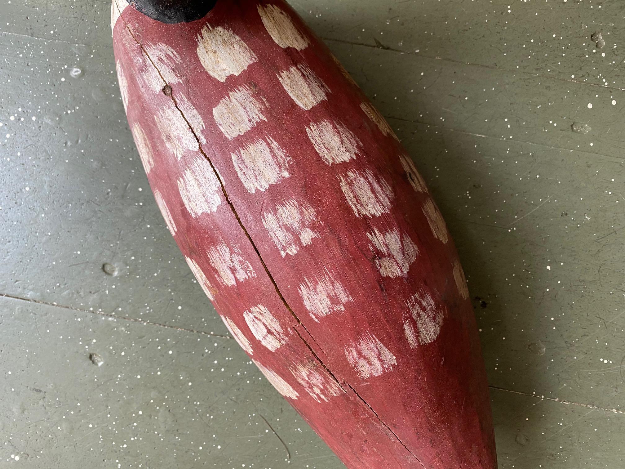 Carved and Decorated Loon Decoy In Good Condition In Nantucket, MA