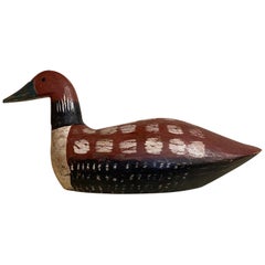 Vintage Carved and Decorated Loon Decoy