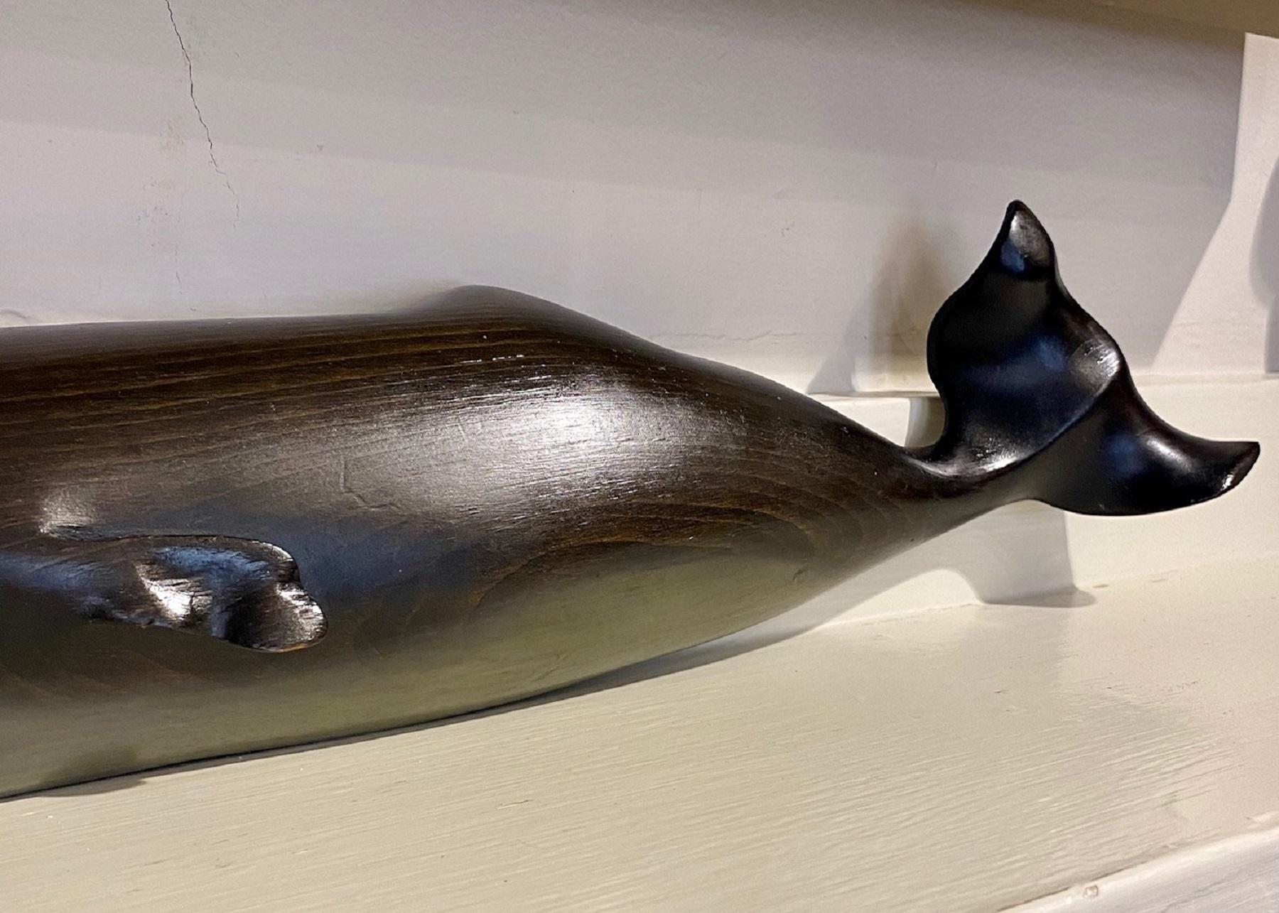 Folk Art Carved and Decorated Sperm Whale by M. Gracie, 1976