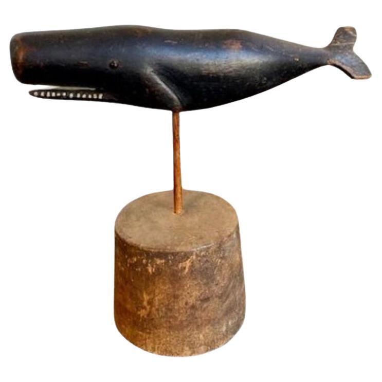 Carved and Decorated Sperm Whale Figure, circa 1900 For Sale