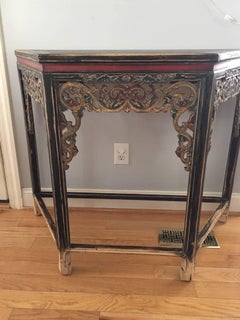 Carved and Distressed Sarreid Console
