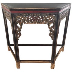Carved and Distressed Sarreid Console