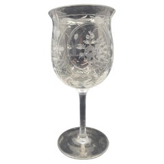 Carved and Etched Wine Goblet