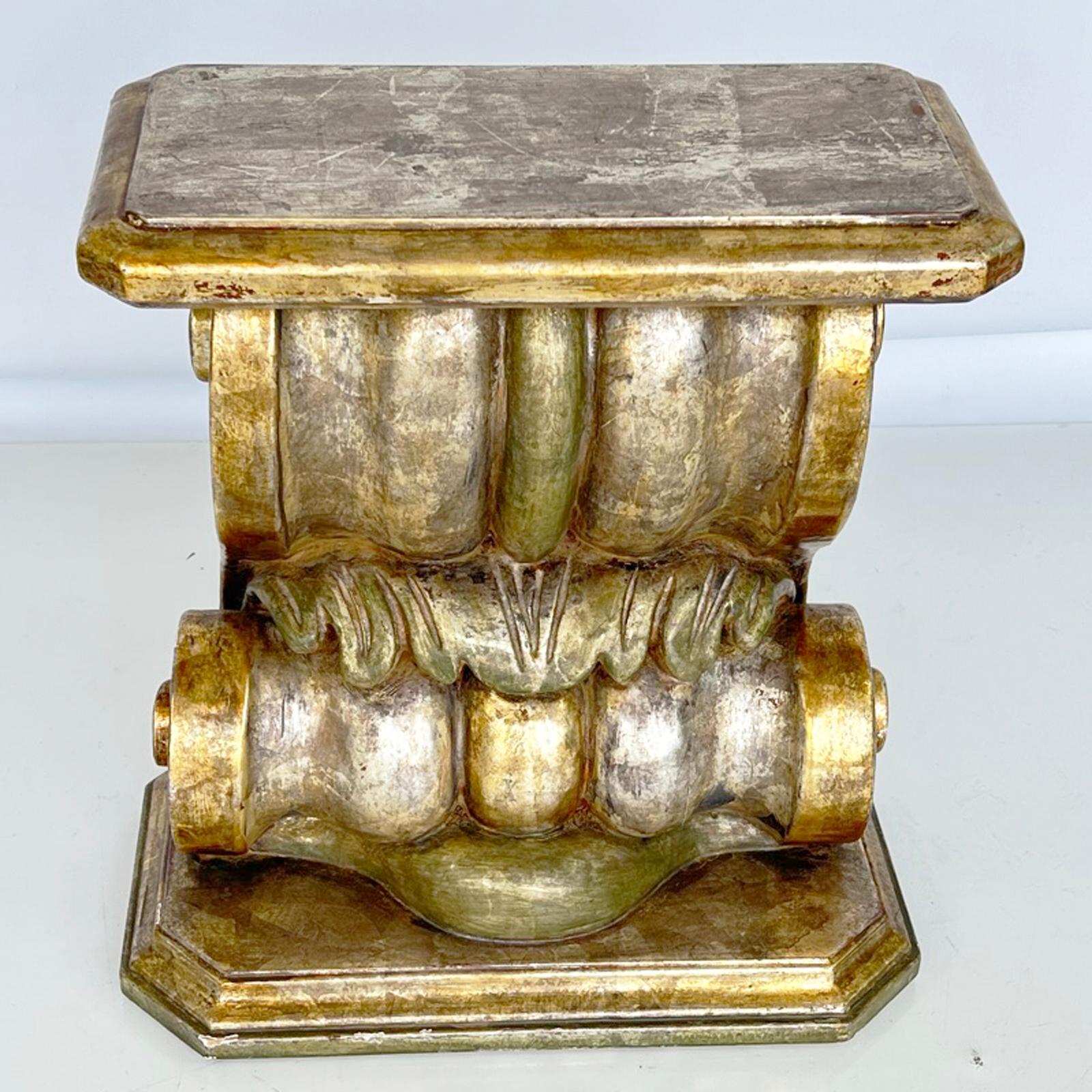 Neoclassical Carved and Gilded Classical-form Corbel Side Table For Sale