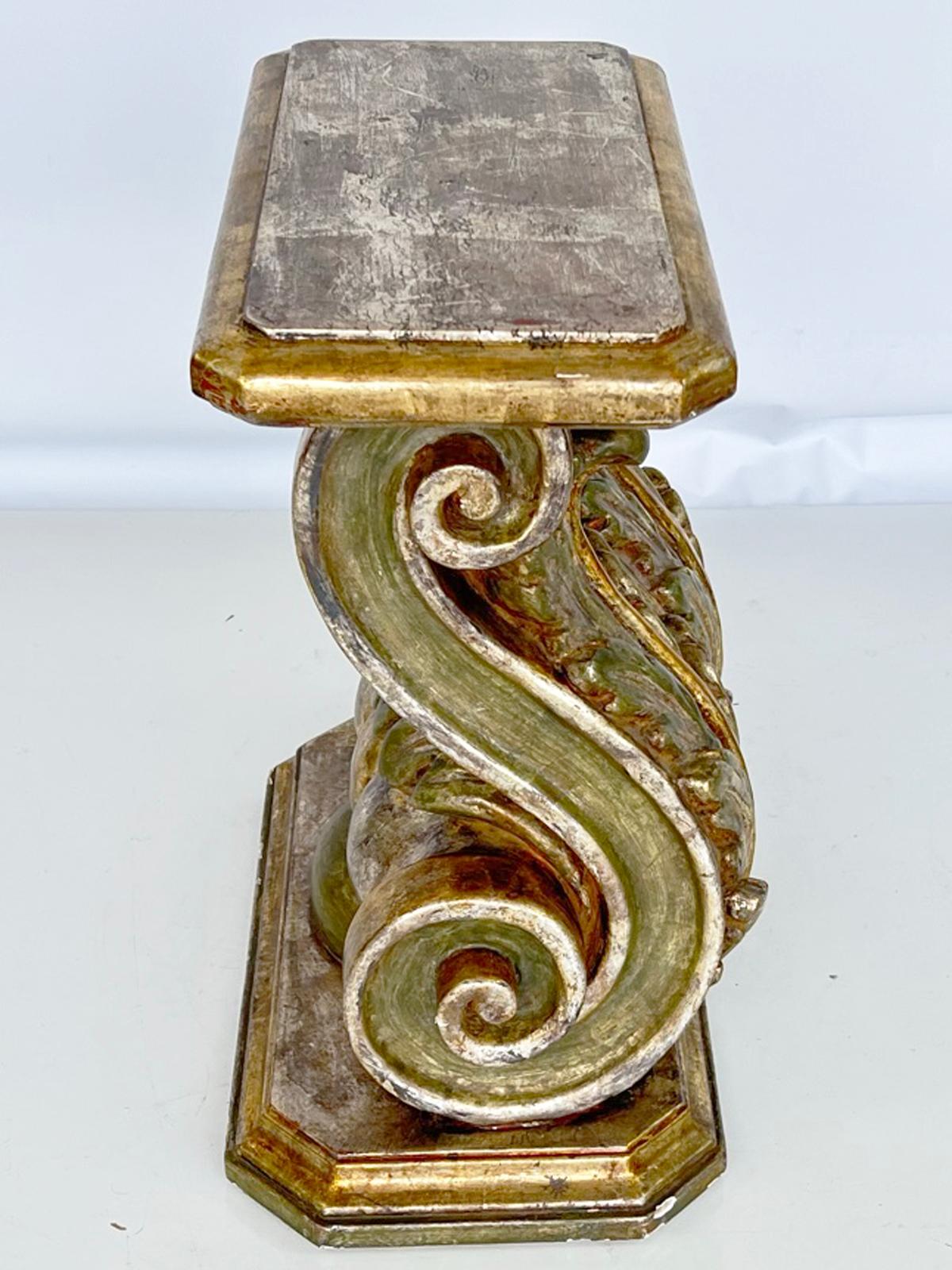 Italian Carved and Gilded Classical-form Corbel Side Table For Sale