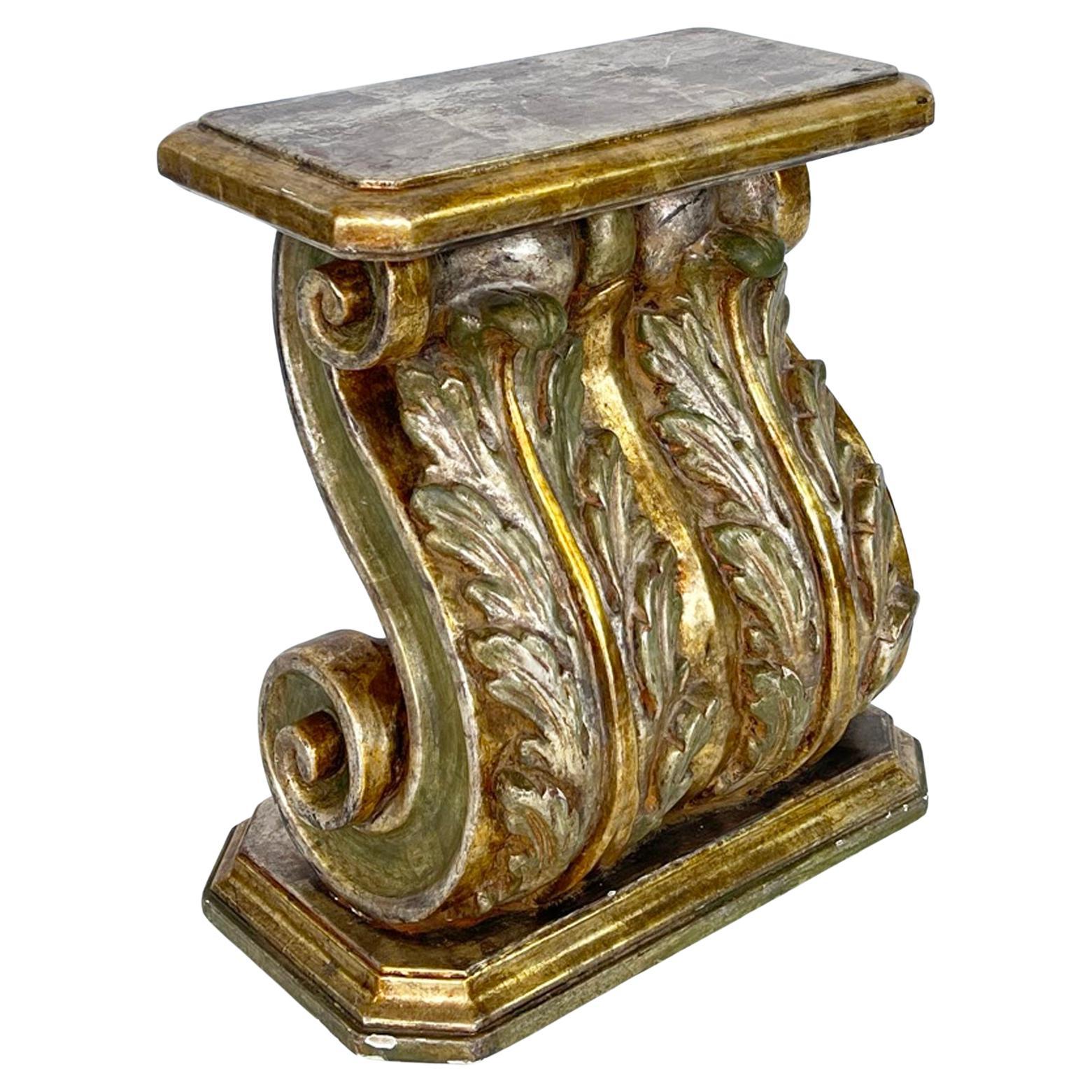 Carved and Gilded Classical-form Corbel Side Table For Sale