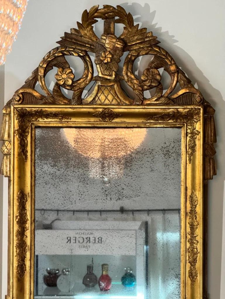 Carved and Gilded French Provincial MIrror, 18th-19th Century For Sale 1