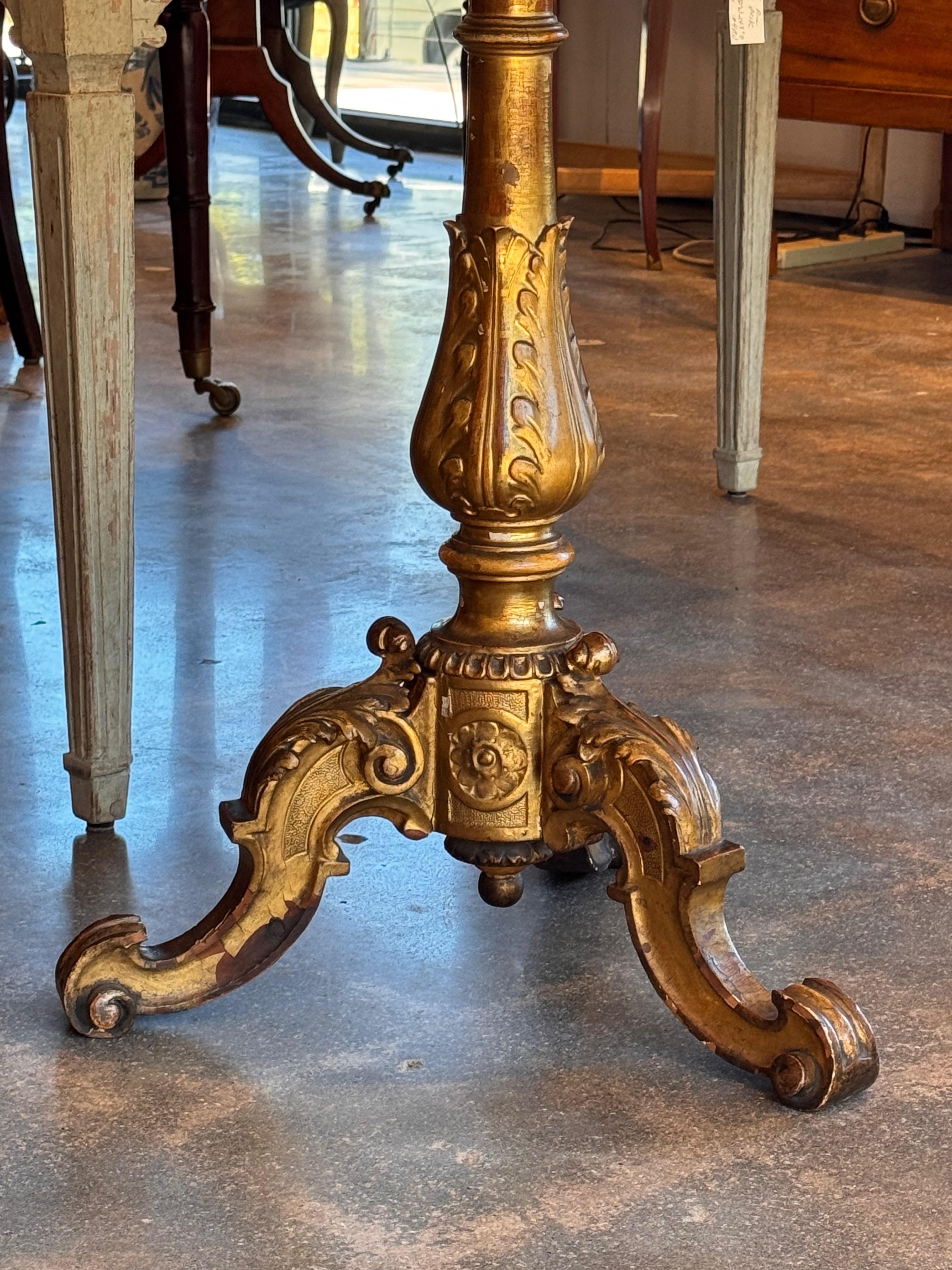 French Carved and Gilded Side Table
