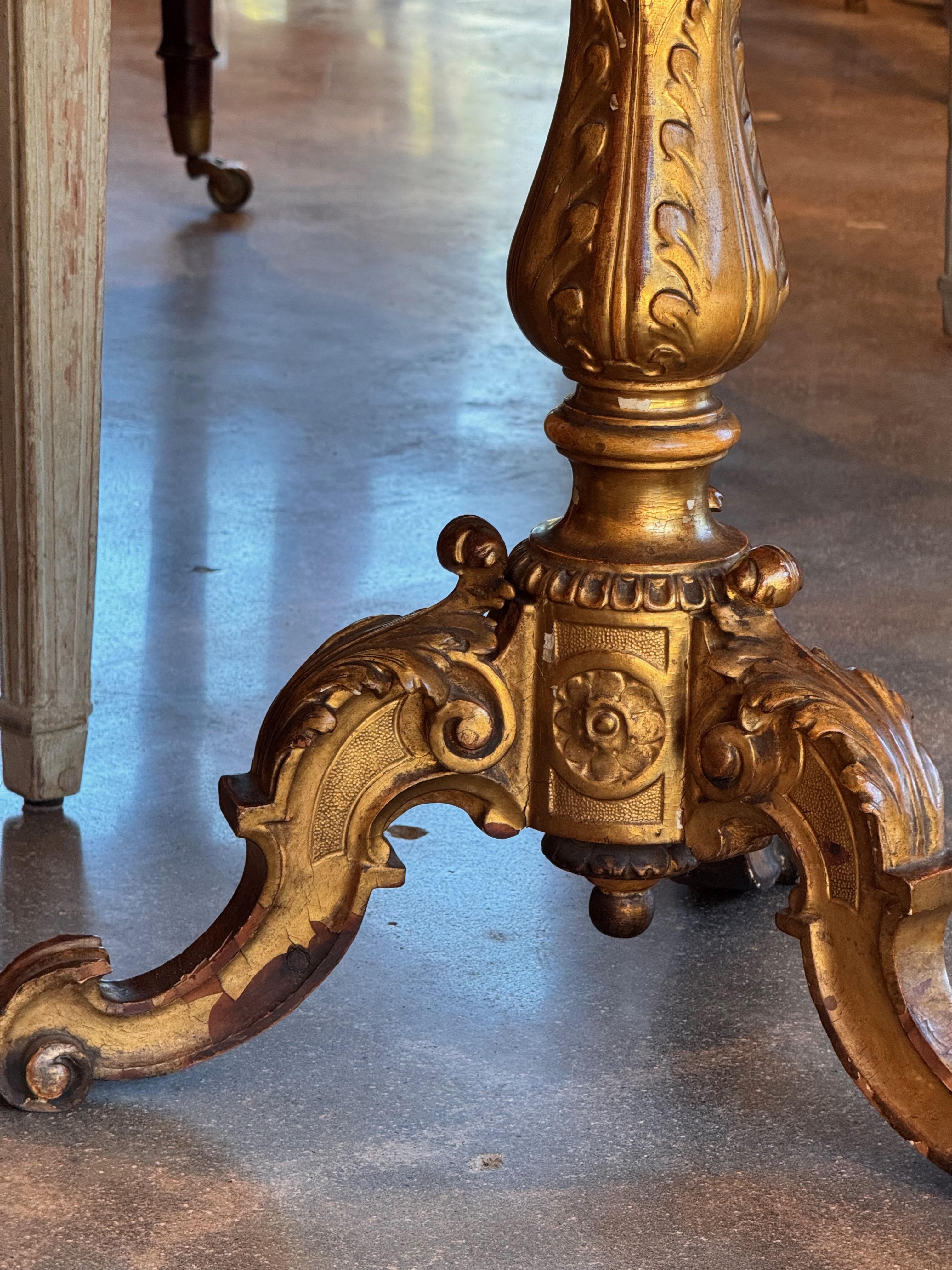 Carved and Gilded Side Table In Good Condition In Charlottesville, VA