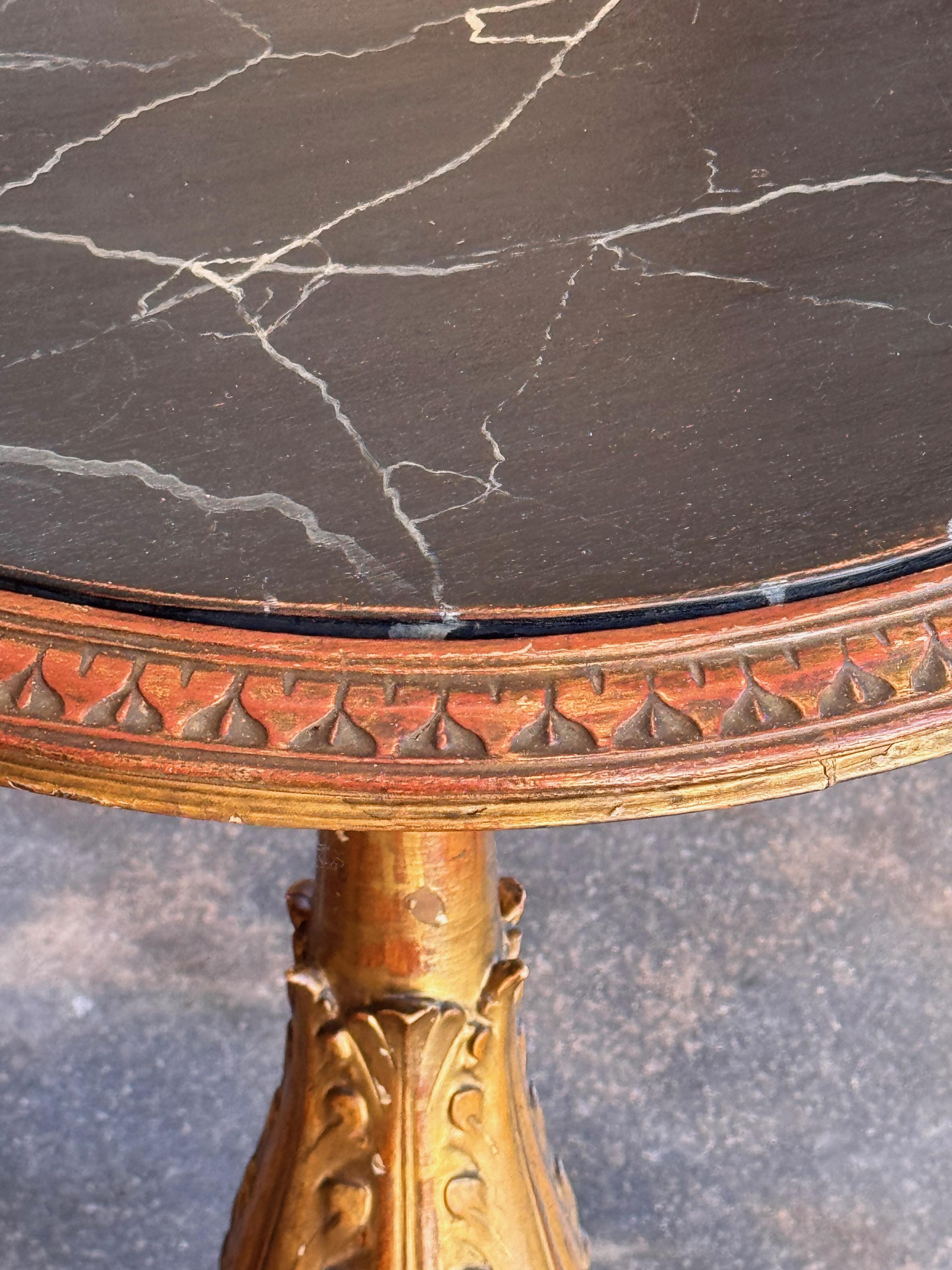 19th Century Carved and Gilded Side Table
