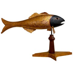 Vintage Carved and Gilded Striped Bass Weather Vane