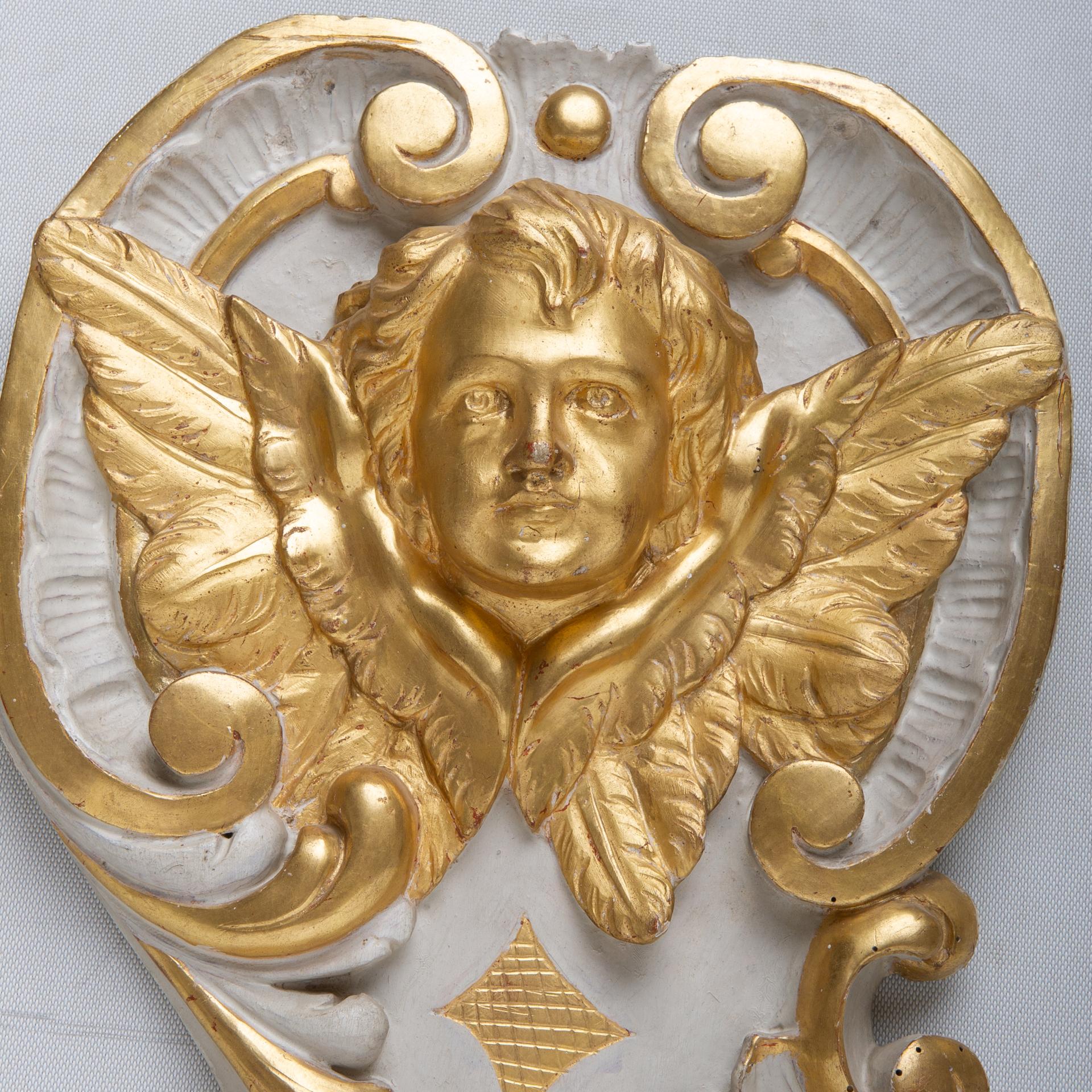 Antike geschnitzte und vergoldete antike Engel aus Holz im Zustand „Hervorragend“ im Angebot in Alessandria, Piemonte