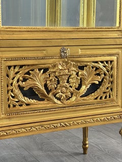 Carved And Gilded Wood Display Case, Louis XVI Style, 20th Century