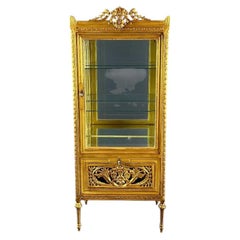 Carved And Gilded Wood Display Case, Louis XVI Style, 20th Century