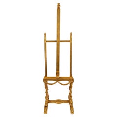 Vintage Carved and Gilded Wood Easel of Italian Style, Rich Decoration