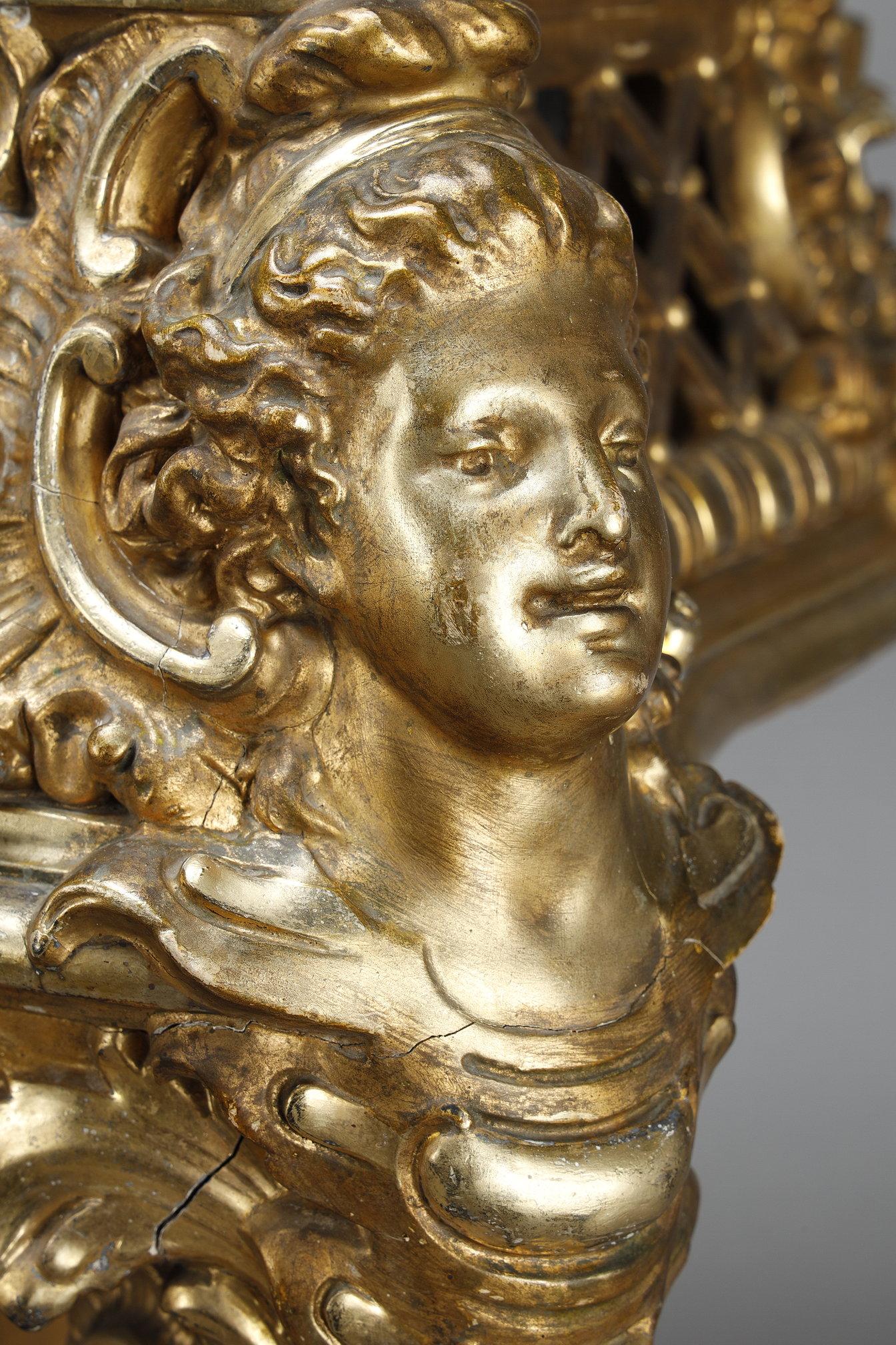 Jardinière en bois sculpté et doré, style Louis XV en vente 7