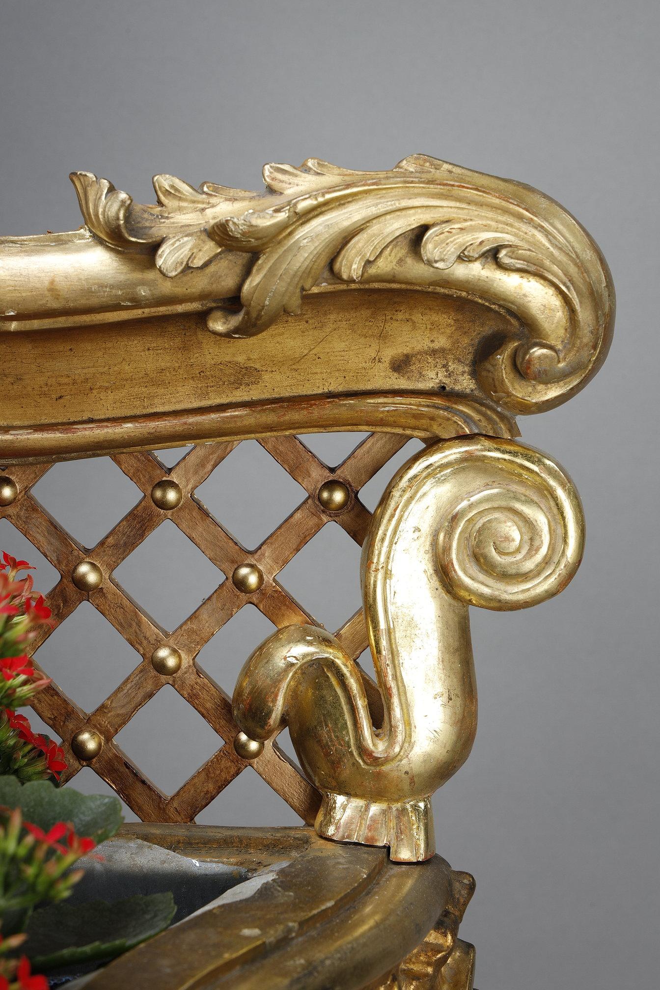 Jardinière en bois sculpté et doré, style Louis XV en vente 12