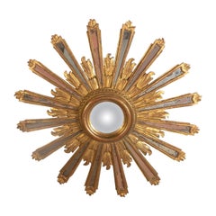 Carved and Gilded Wood Sunburst Mirror