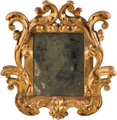 Used Carved and Gilded Wooden Frame with Elegant Swirls, Venice, 18th Century