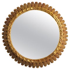 Carved and gilded wooden mirror with acanthus leaf decoration - c. 1950 - Spain
