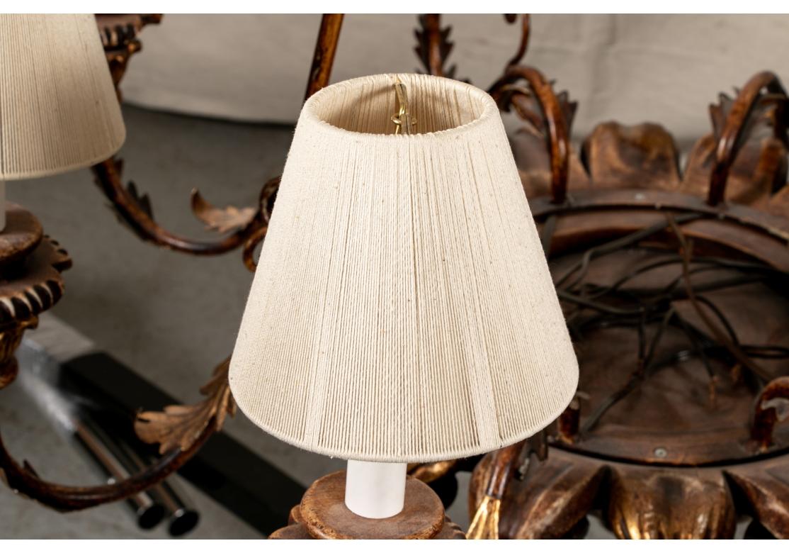 Carved And Gilt 8 Light Italian Made Chandelier in vendita 2