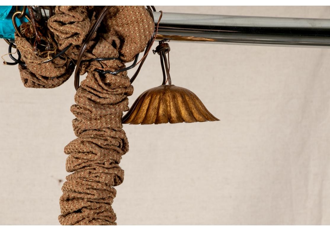 XX secolo Carved And Gilt 8 Light Italian Made Chandelier in vendita