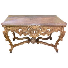 Carved and Gilt Console Table