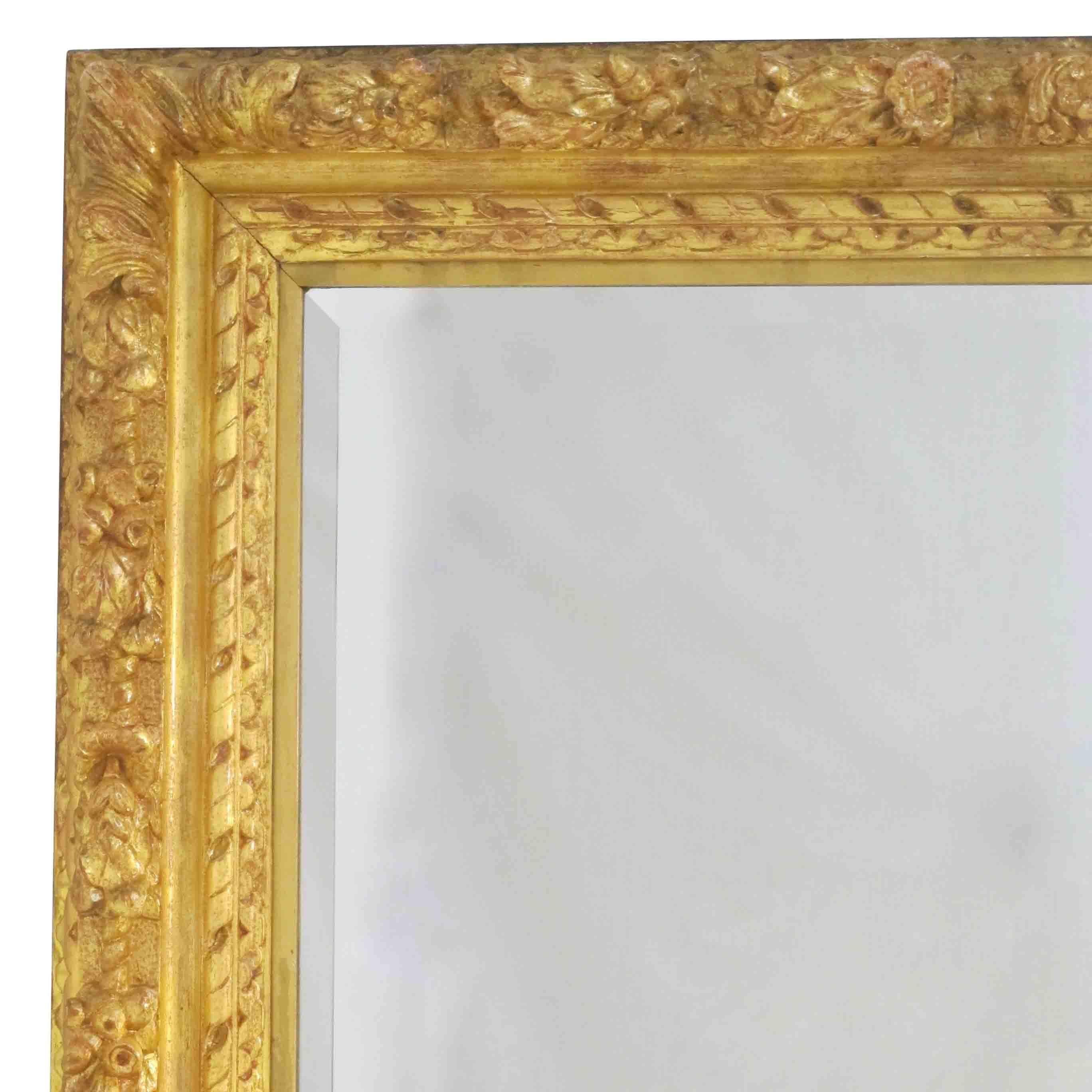 Carved and Gilt Frame with Beveled Mirror, Spanish, Late 18th Century 8
