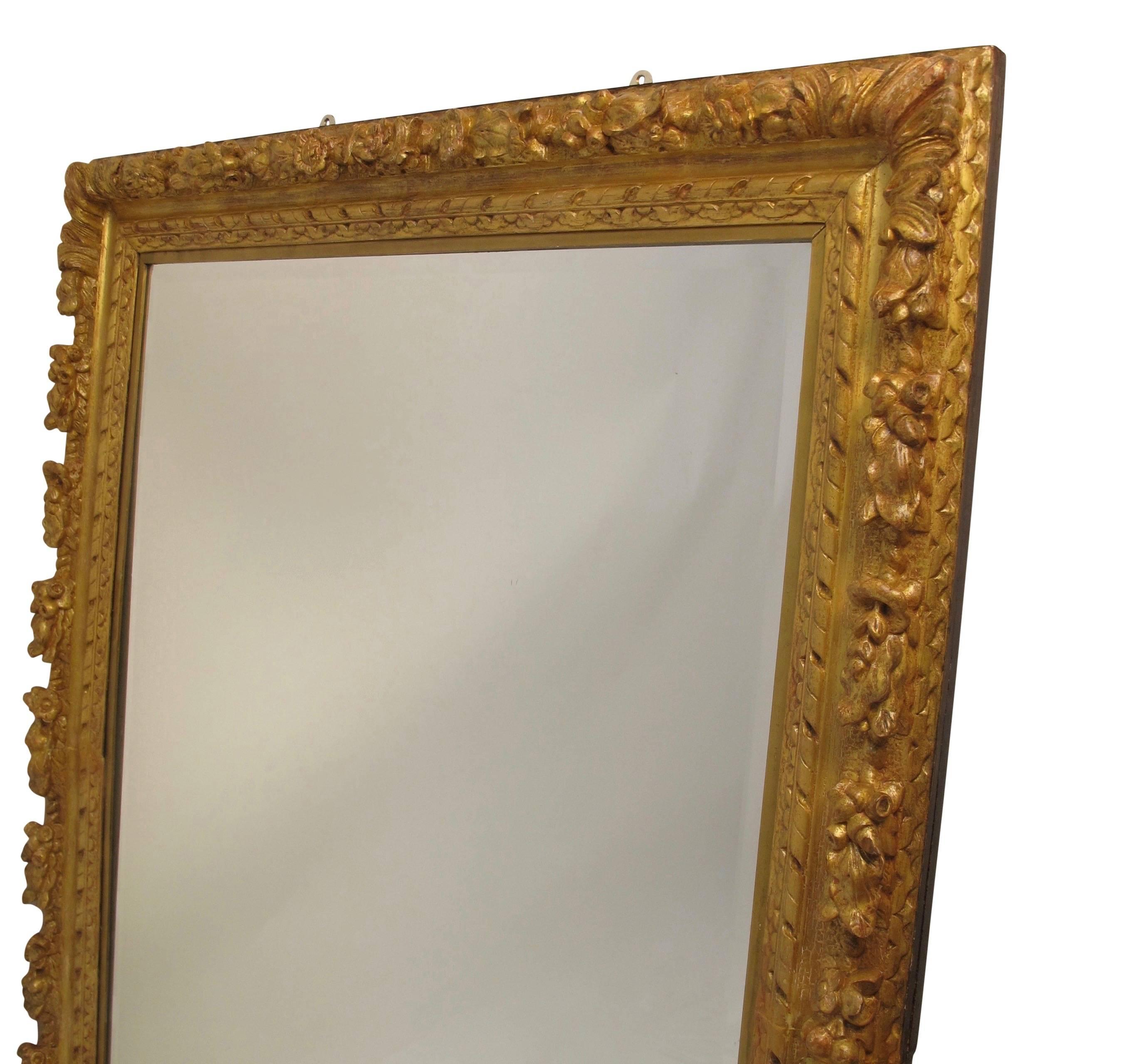 Carved and Gilt Frame with Beveled Mirror, Spanish, Late 18th Century 2
