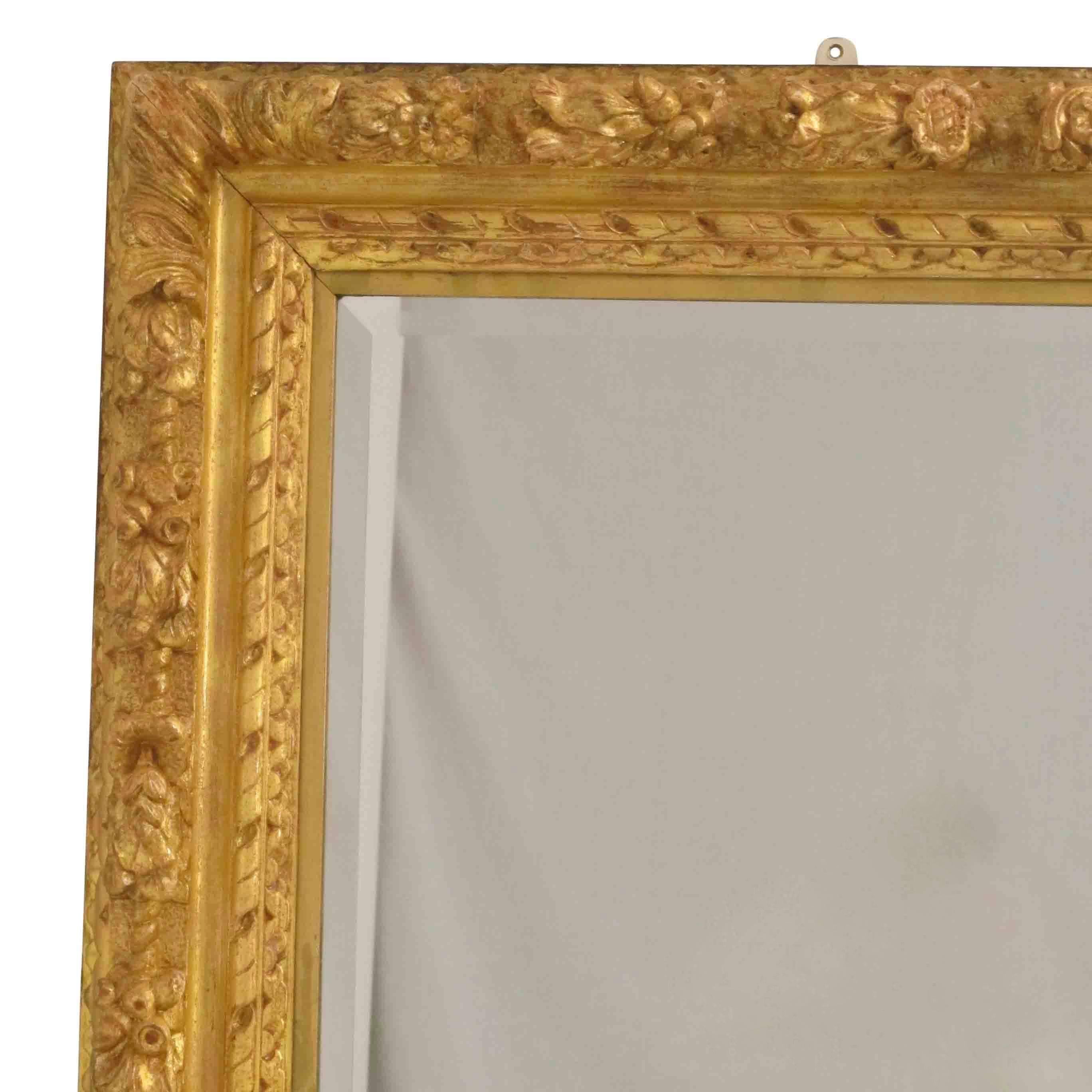 Carved and Gilt Frame with Beveled Mirror, Spanish, Late 18th Century 5