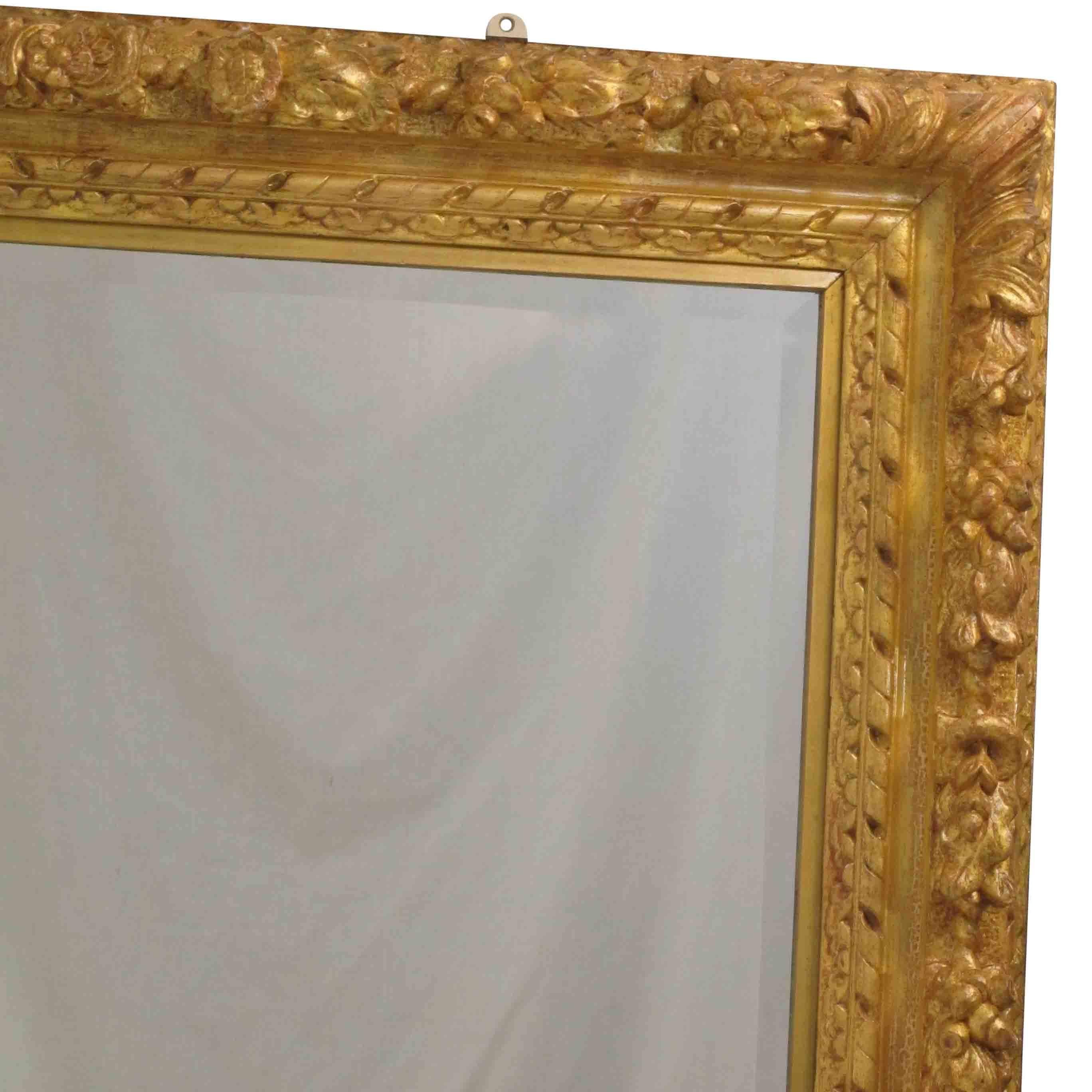 Carved and Gilt Frame with Beveled Mirror, Spanish, Late 18th Century 6