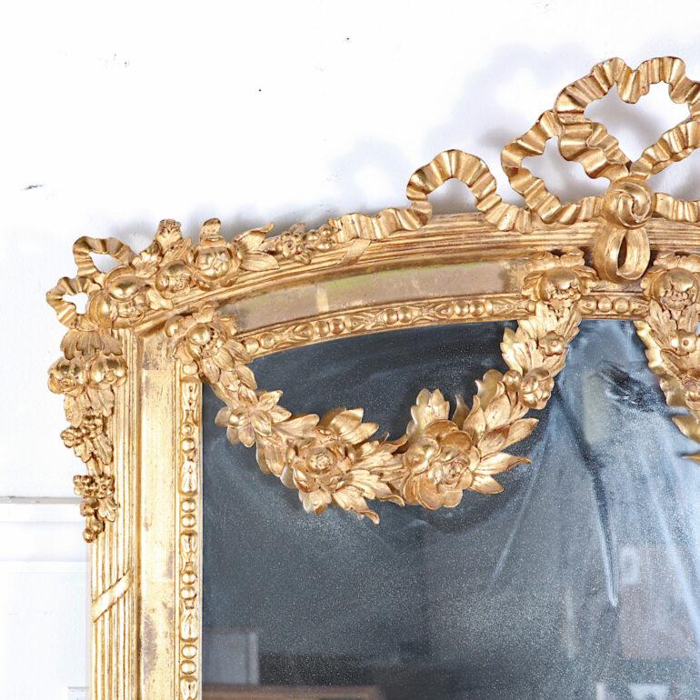 Carved and Gilt Louis XVI Style Mirror  In Good Condition In Vancouver, British Columbia