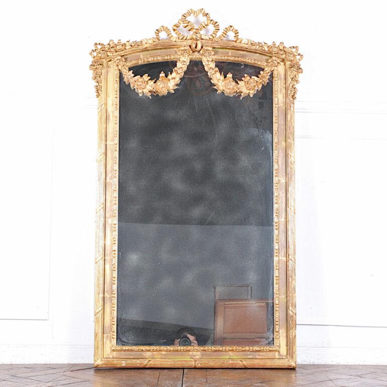 20th Century Carved and Gilt Louis XVI Style Mirror 