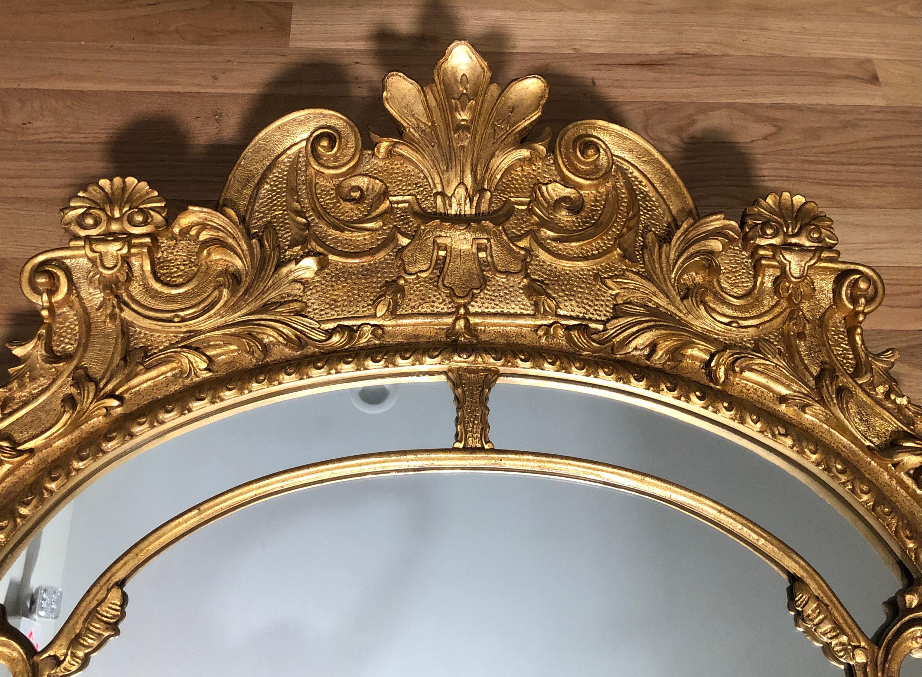 Italian Carved and Gilt Regency Mirror For Sale