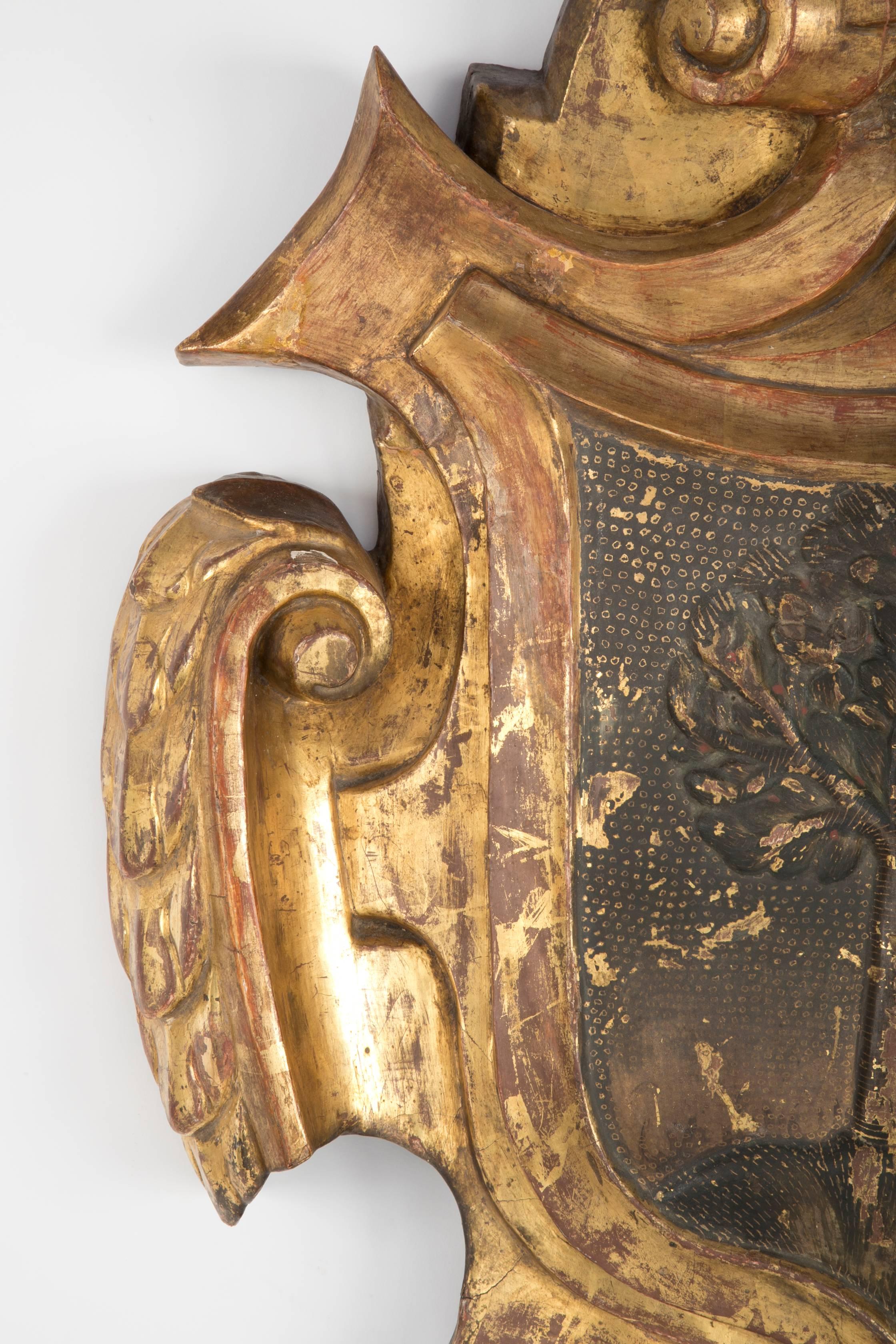 Carved and Gilt Wood 18th Century Coat of Arms for the City of Madrid 6