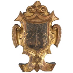 Carved and Gilt Wood 18th Century Coat of Arms for the City of Madrid