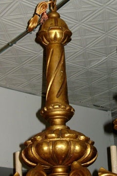 Carved and Gilt Wood Chandelier