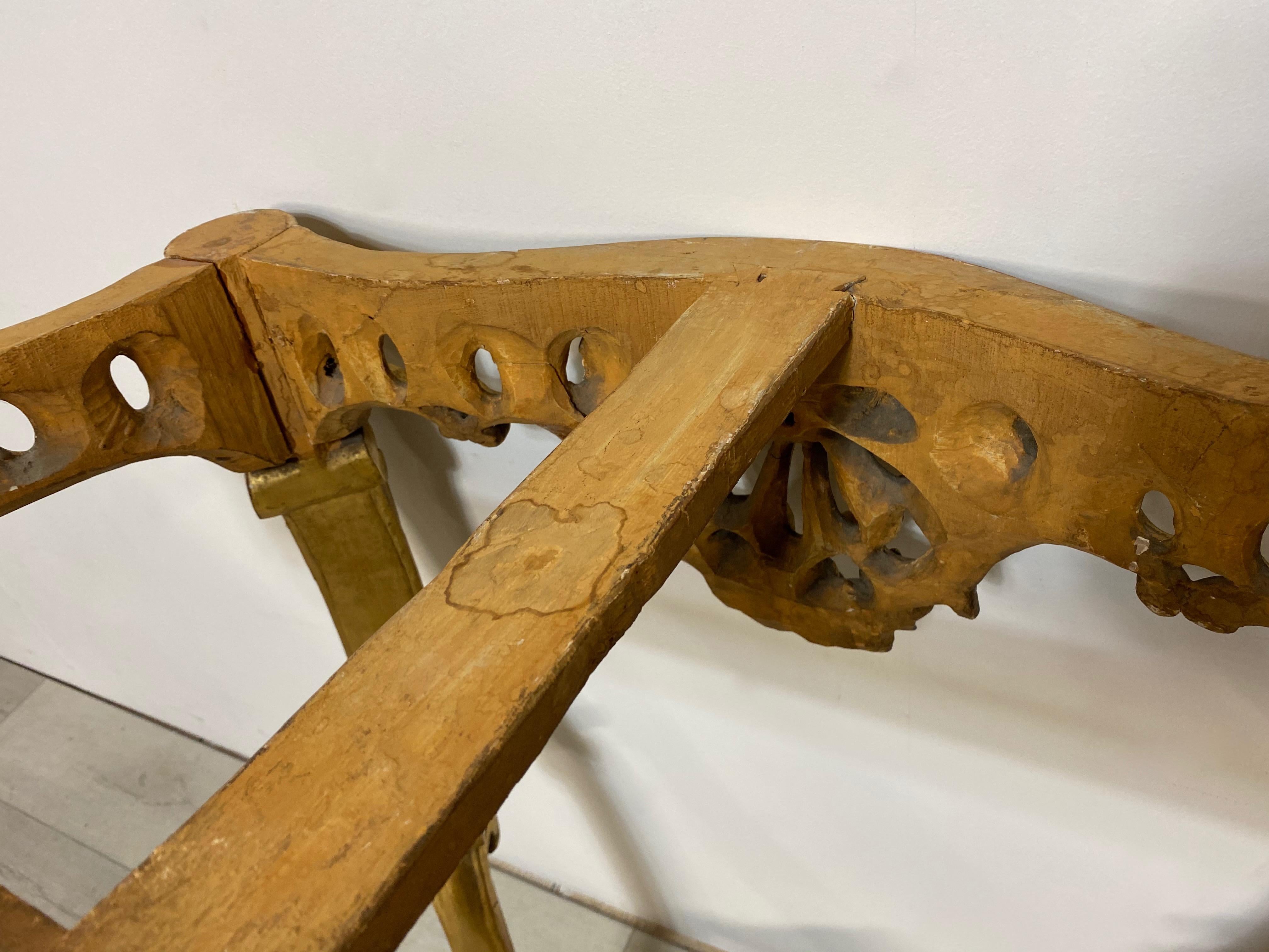 Carved and Giltwood Console Table with Marble Top, Italian, 19th Century 3