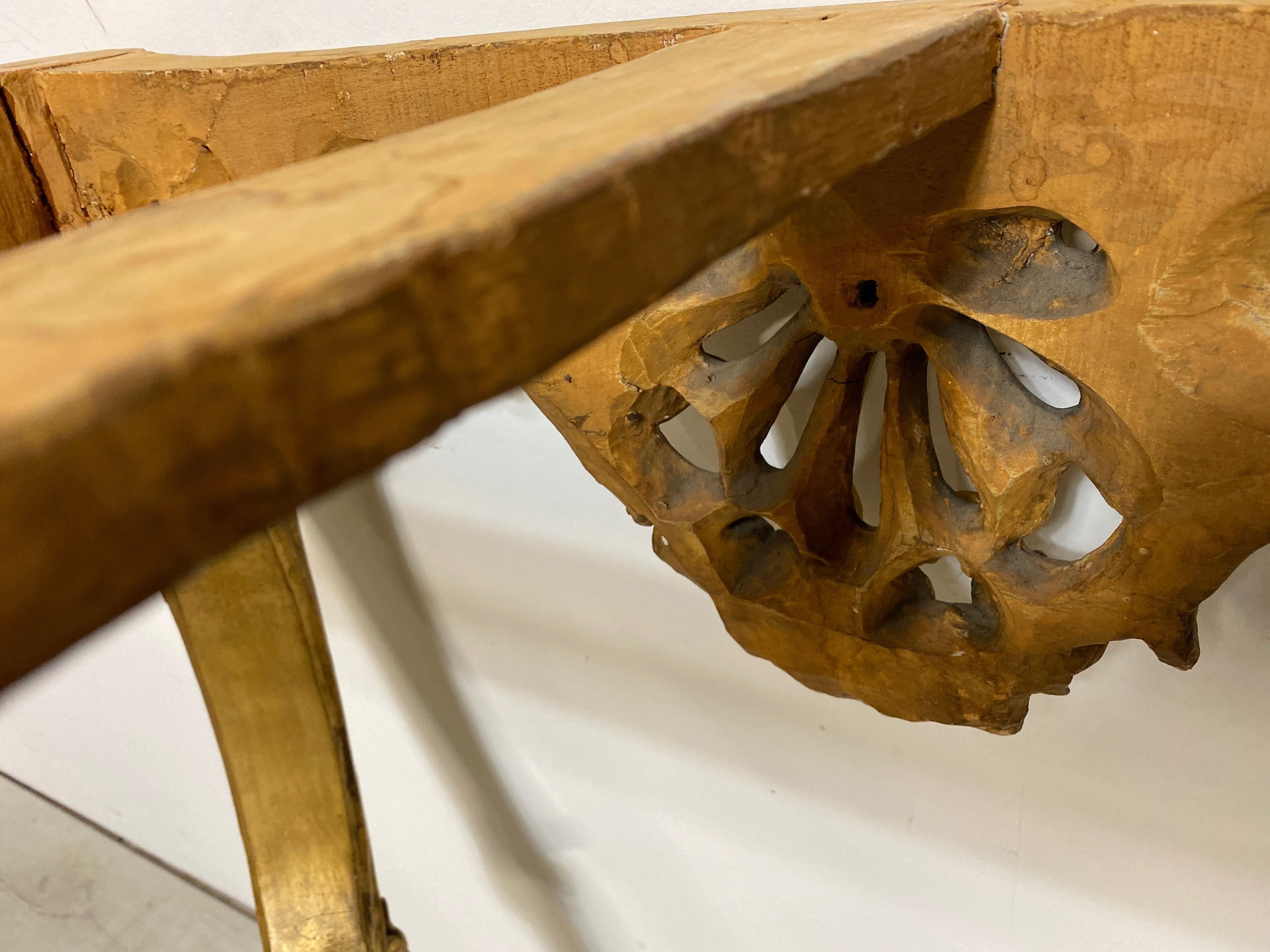 Carved and Giltwood Console Table with Marble Top, Italian, 19th Century 4