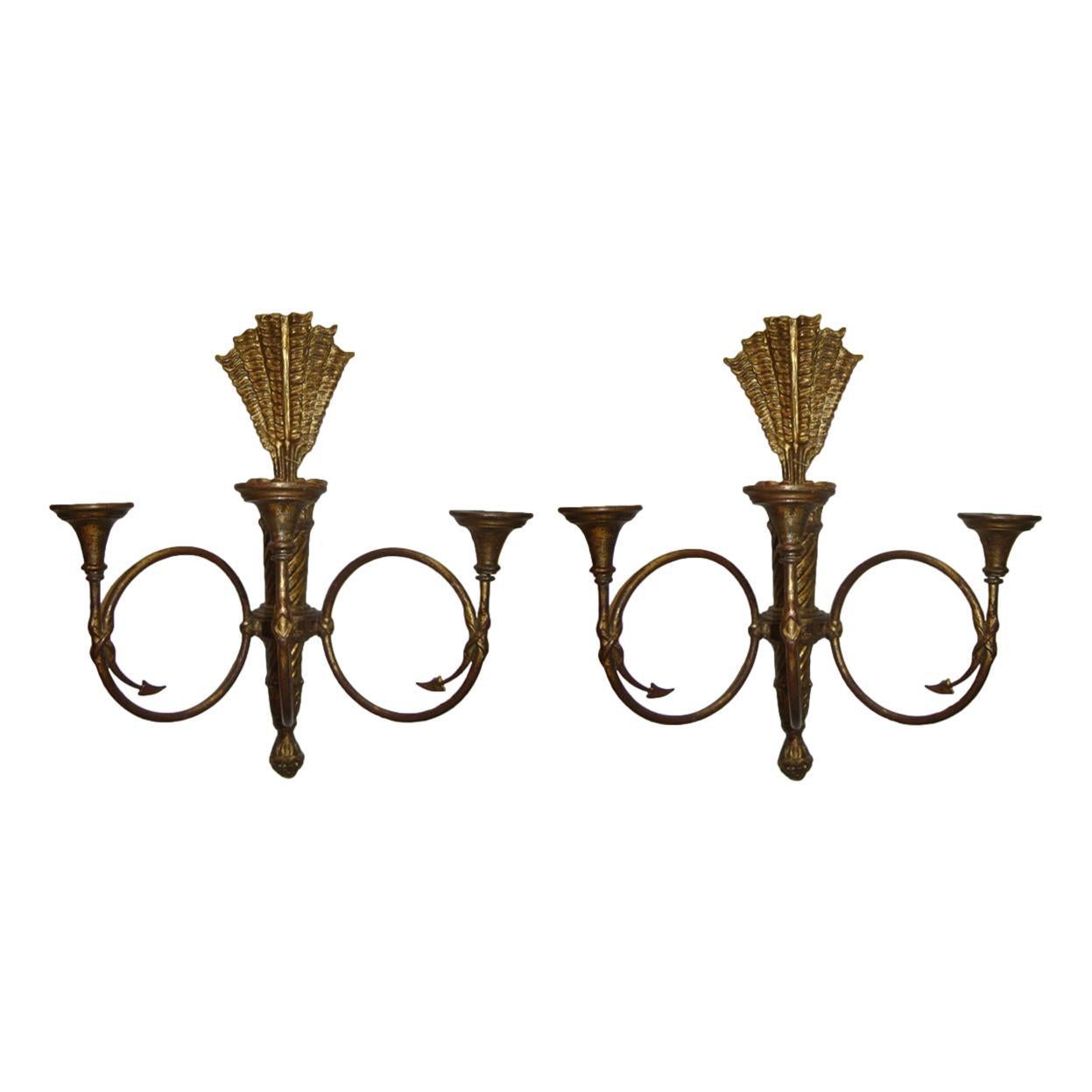 Carved and Gilt Wood Sconces