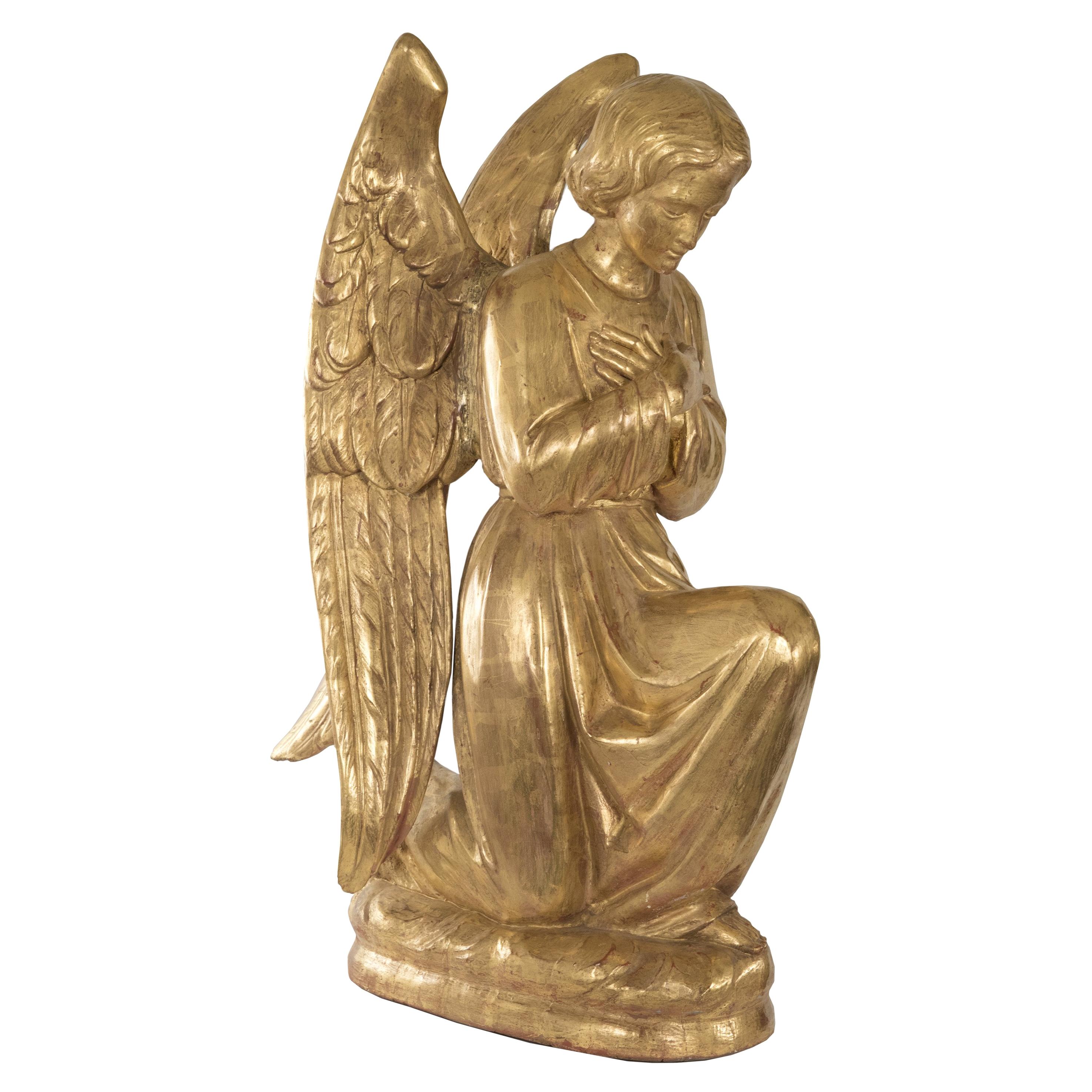 Carved and Giltwood Angel For Sale