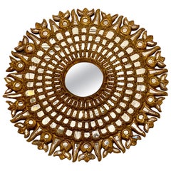 Carved and Giltwood Mirror with Mirror Insets