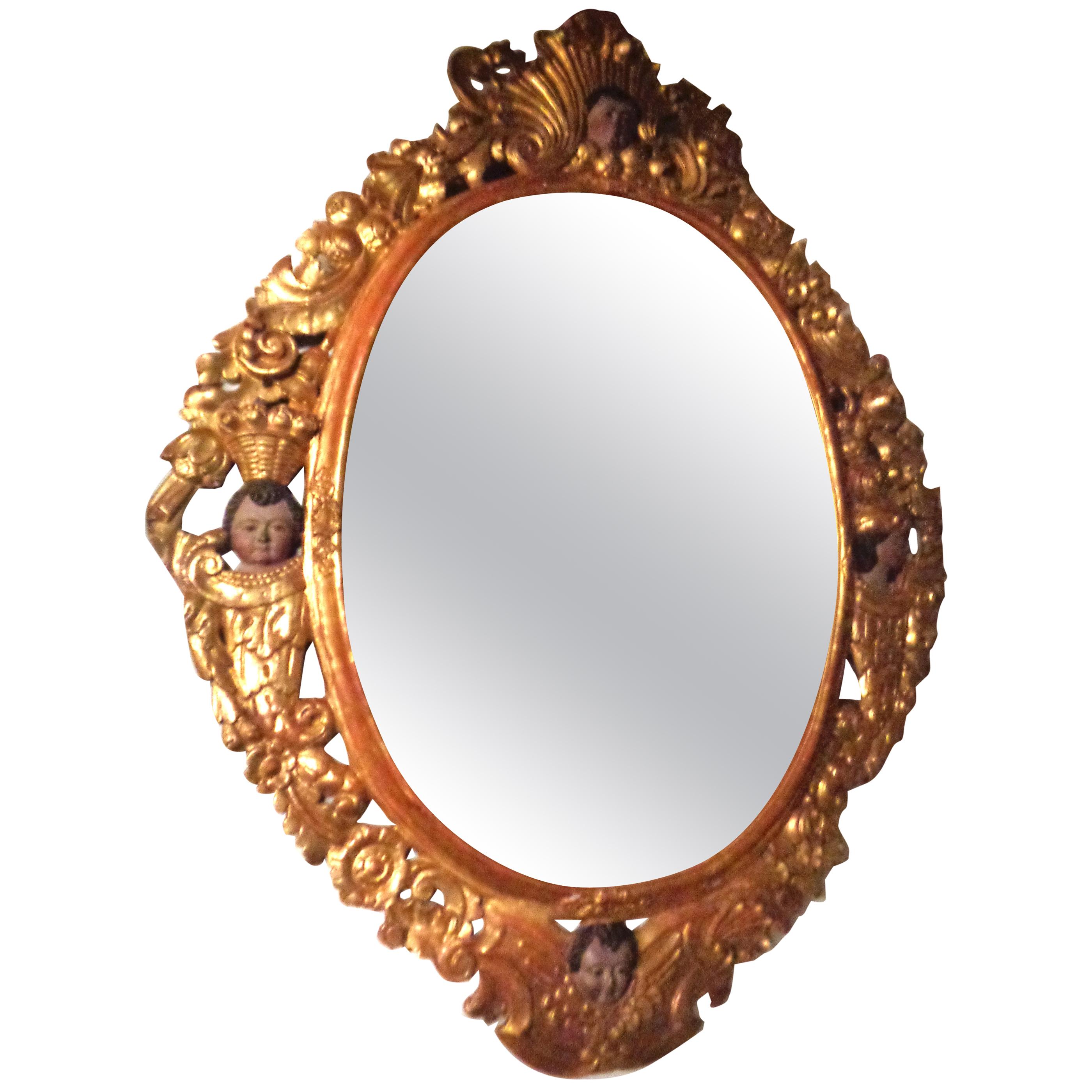 Spanish Style Carved and Gilt Mirror For Sale at 1stDibs